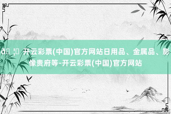 🦄开云彩票(中国)官方网站日用品、金属品、影像贵府等-开云彩票(中国)官方网站