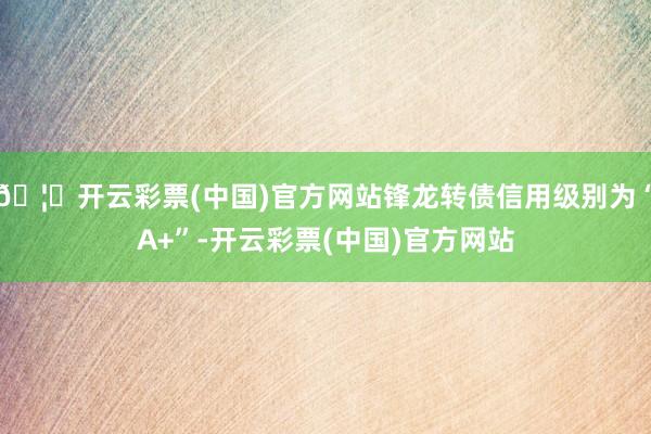 🦄开云彩票(中国)官方网站锋龙转债信用级别为“A+”-开云彩票(中国)官方网站