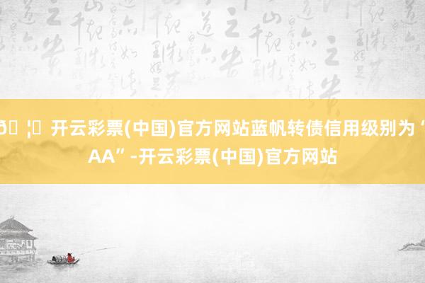 🦄开云彩票(中国)官方网站蓝帆转债信用级别为“AA”-开云彩票(中国)官方网站