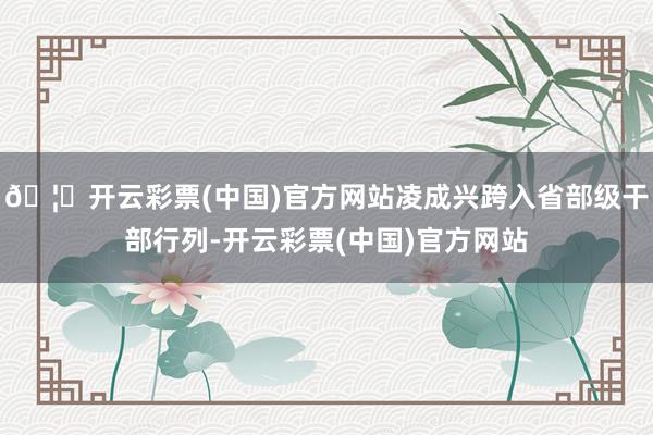 🦄开云彩票(中国)官方网站凌成兴跨入省部级干部行列-开云彩票(中国)官方网站