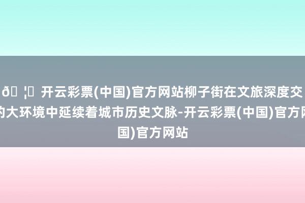 🦄开云彩票(中国)官方网站柳子街在文旅深度交融的大环境中延续着城市历史文脉-开云彩票(中国)官方网站