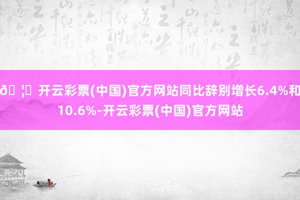 🦄开云彩票(中国)官方网站同比辞别增长6.4%和10.6%-开云彩票(中国)官方网站