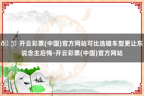 🦄开云彩票(中国)官方网站可比选错车型更让东说念主后悔-开云彩票(中国)官方网站