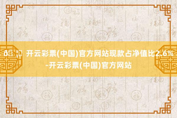 🦄开云彩票(中国)官方网站现款占净值比2.6%-开云彩票(中国)官方网站