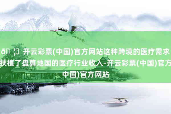 🦄开云彩票(中国)官方网站这种跨境的医疗需求不仅扶植了盘算地国的医疗行业收入-开云彩票(中国)官方网站