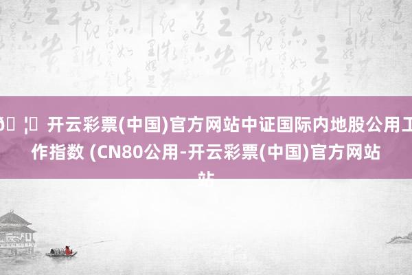 🦄开云彩票(中国)官方网站中证国际内地股公用工作指数 (CN80公用-开云彩票(中国)官方网站