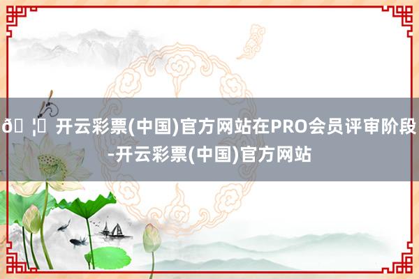 🦄开云彩票(中国)官方网站在PRO会员评审阶段-开云彩票(中国)官方网站