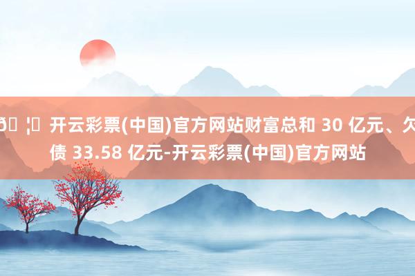 🦄开云彩票(中国)官方网站财富总和 30 亿元、欠债 33.58 亿元-开云彩票(中国)官方网站