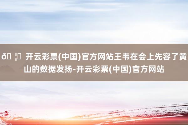 🦄开云彩票(中国)官方网站王韦在会上先容了黄山的数据发扬-开云彩票(中国)官方网站